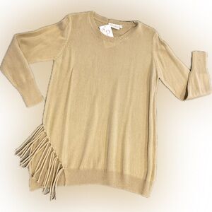 Beige sweater with fringe